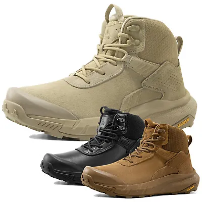 Mens Military Boots Motorcycle Boots Leather Combat Boots Tactical Work Boots • $83.74