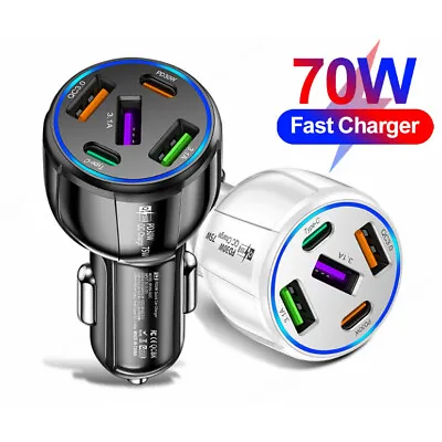 USB PD 70W Type-C Car Charger Fast Charge Adapter For IPhone 15 14 13 12 Pro Max • $12.21