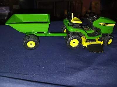 1/16 John Deere X324 Lawn & Garden Mower Tractor & Wagon Cart Set By ERTL • $30