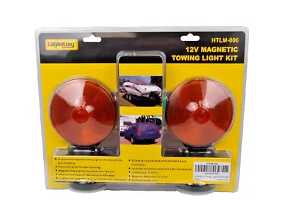 12V Magnetic Towing Trailer Light Kit Amber/Red HTLM-006 • $19.99