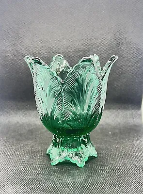 Vintage Fenton Emerald Green 2-Way Votive Candle Holder Opalescent Tulip Shape • $20