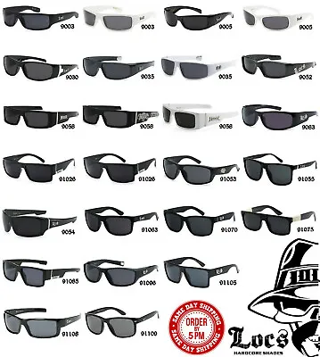 LOCS Hardcore Gangster Sunglasses Classic Lowrider Biker Cholo Designer Eyewear • $11.98