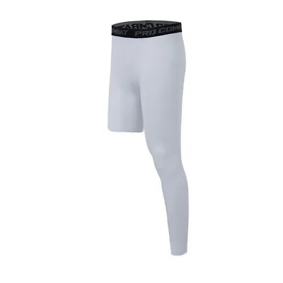 Men One Leg Compression Tights Long Pants Basketball Athletic Running Baselayer • $13.69