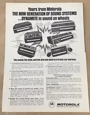 Motorola Car Stereos Ad 1975 Vintage Original Print 1970s Retro Art Auto Sound • $5.75