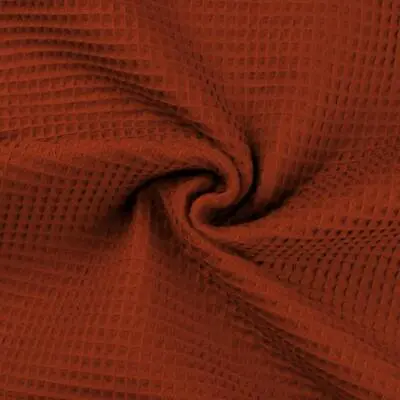 100% Cotton WAFFLE Honeycomb Pique Fabric Material TERRACOTTA • £1.99