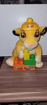 Mega Bloks Disney The Lion King Simba W/Attached Blocks 11  Plush Stuffed Animal • $10