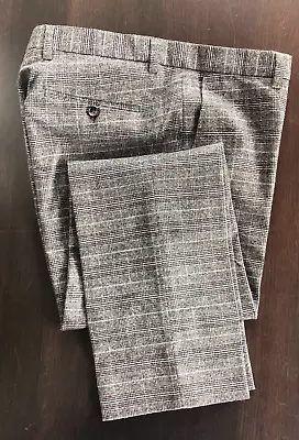 Paisley & Gray 34 X 32 Slim Fit Charcoal Plaid Tweed Dress/Casual/Golf Pants • $21
