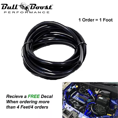 $2.75 • Buy 10mm 3/8  Black Vacuum Silicone Hose Racing Line Pipe Tube 1 Foot Per Order