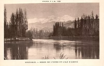 Bords De L'Isere Et L'Ile D'Amour Grenoble France Vintage Postcard • $9.89