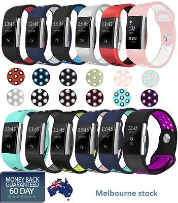 For Fitbit Charge 3/2 Band Soft Silicone Adjustable Replacement Sport Strap Band • $6.70