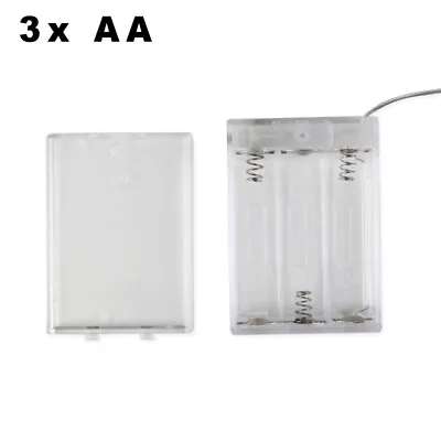 3 Cell AA Transparent Battery Holder Case Storage Box With Wire/Cover/Switch • $1.93
