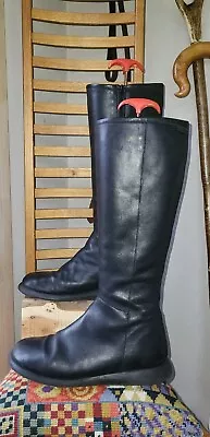 Camper Ladies Black Leather Knee High Boots Size 7 EU 40 • £42