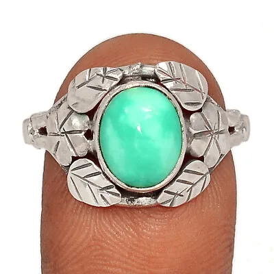 Southwest - Natural Kingman Blue Mohave Turquoise 925 Silver Ring S.9 CR29962 • $12.99