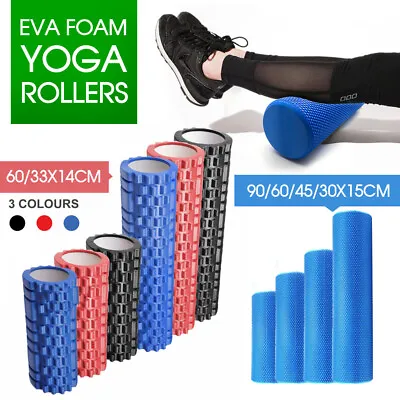 $15.99 • Buy Eva Physio Foam Roller Yoga Pilates Gym Trigger Point Massage 30/45/60/90 Cm
