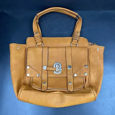 Womens Melie Bianco Light Brown Pebble Leather Large Shoulder Handbag Purse • $33.29