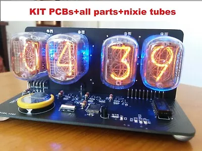 £72.61 • Buy DIY KIT IN-12 Nixie Tube Clock LED Blue Backlight Black PCB Video