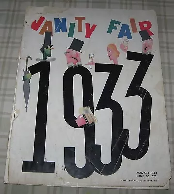 $19.95 • Buy Vanity Fair Magazine January 1933 Art Deco Original Complete Magazine