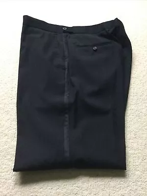 Taylor And Wright Black Formal Trousers With Satin Stripe W42 L31 • £9