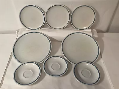 Lot Of Mikasa *Cordon Bleu* 3 Salad Plates 3 Tea Cup Saucers 2 Dinner Plate Blue • $50.99