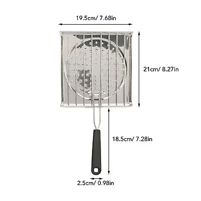Foldable Grill Baskets Stainless Steel Grilled Fish Net With Foldable Handle MG • $13.16