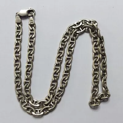 Vintage Heavy Mens Sterling Silver Chain Necklace 18.5” 28 Gr Mariner Style Link • $50.97