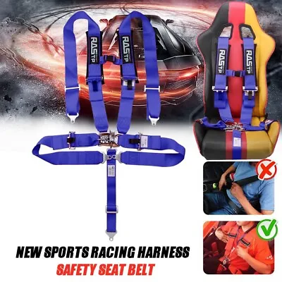 3  Universal Blue 5 Point Camlock Quick Release Racing Car Belt Harness • $115.88