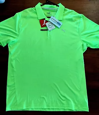$46 • Buy Puma Essentials Pounce Golf Polo Shirt Green Gecko BNWT, Size; XL