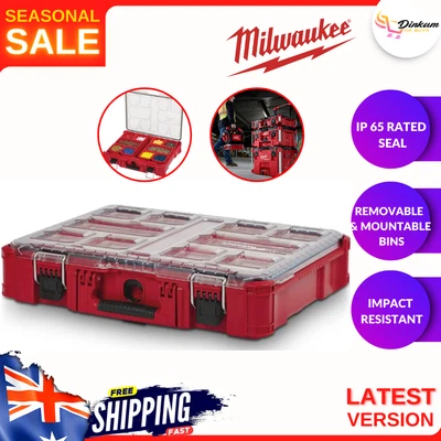 $134.96 • Buy New Milwaukee PACKOUT Organiser Storage Box Tool Case Stackable Modular Toolbox