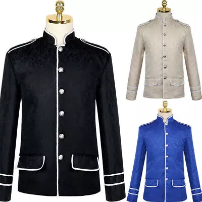 Medieval Renaissance Men Gothic Steampunk Jacket Coat Uniform Cosplay Costume • $36.59