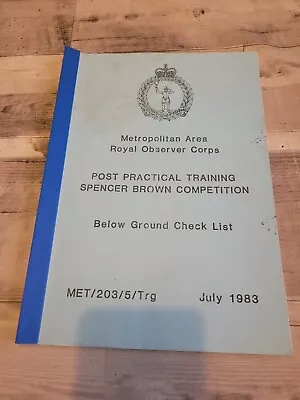 Metropolitan Area Royal Observer Corps Training Spencer Brown Competition... • £13