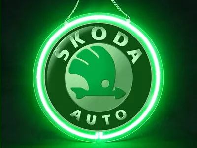 Skoda Garage Car Racing F1 Hub Bar Shop Advertising Neon Sign • $78.99