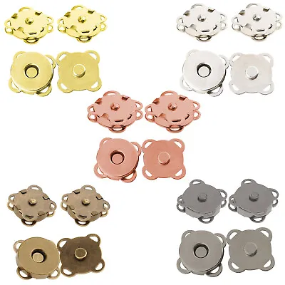 £2.69 • Buy 20 Set Magnetic Bag Clasps Fasteners 14mm 18mm SILVER ROSE GOLD SNAPS UK SELLER