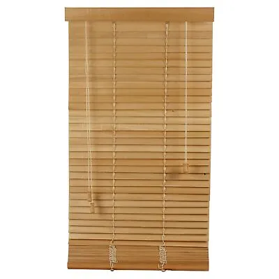 Wooden Venetian Blinds Real Wood Slats Horizontal Window Shades All Size Natural • £23.95