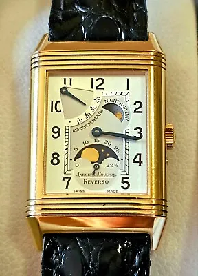 Jaeger LeCoultre Reverso Sun Moon Night And Day 18k Gold Model 270.2.63 • $11200