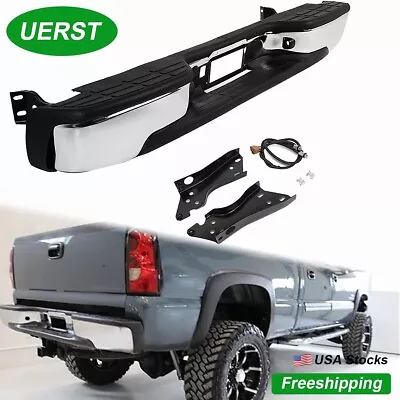 Chrome Rear Step Bumper For 1999-2007 Silverado Sierra 1500 2500 W/O Sensor Hole • $159