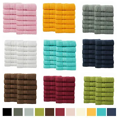 £1.99 • Buy 12 Piece Bale Face Towel Gift Set 100% Pure Cotton Travel Kitchen Bathroom Towel