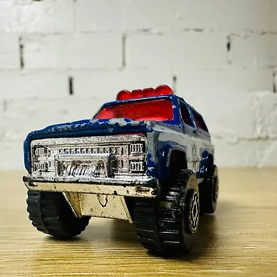 4x4 Chevy Blazer Police Car Blue White Red Tint MB129 1996 MB50 USA • $4.95