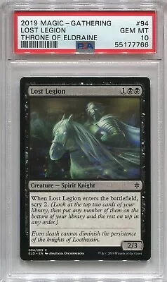 2019 Magic The Gathering MTG Throne Of Eldraine #94 Lost Legion PSA 10 POP 3 • $26.97