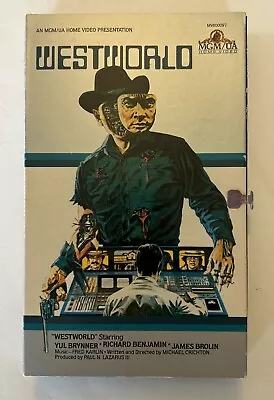 Westworld VHS 1973 Yul Brynner  Richard Benjamin  James Brolin MGM  Rare  • $21