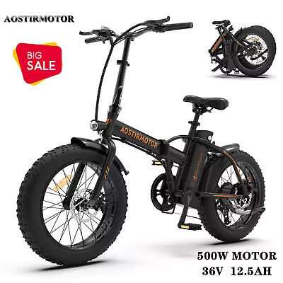 E-bike 20  500W 36V Electric Folding Bike Mountain Bicycle Fat Tire City Ebike • $529