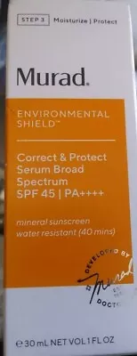 Murad Environmental Shield Correct&Protect Serum SPF45  Fl Oz Exp 1/24 • $12.99