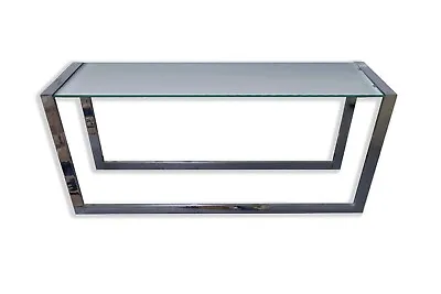 Milo Baughman Chrome And Glass Rectangle Console Table Contemporary Modern • $900