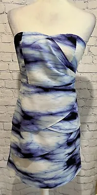 Outback Red Strapless Blue & White Tie Dye Bandage Dress Size 2 • $20