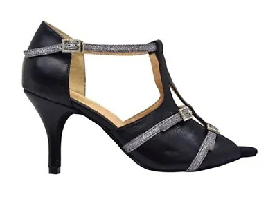 £26 • Buy Black&Silver Latin 'Simona' Dance Shoe 3  Heel Uk Size 3 *Salsa*Ceroc*Ballroom*