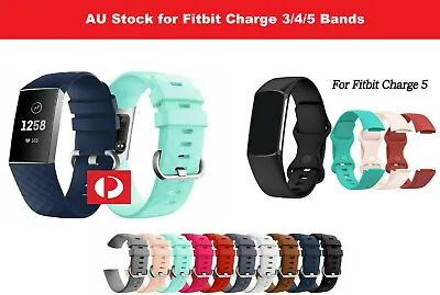 $5.99 • Buy Fitbit Charge 3/4/5 Watch Band Strap Replacement Wristband Soft Silicon Bracelet