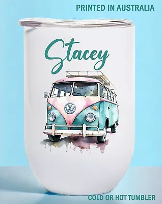 VW Kombi Campervan Wine Tumbler Coffee Cup Female Friend Birthday Christmas • $24.95