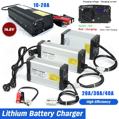 Lithium AC/DC 10A/20A/30A/40A 14.6V Battery Charger For 12V Lithium Iron LiFePO4 • $48.39