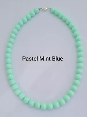 1 Handmade 10mm Acrylic Bead 18inch Statement Necklace Choose Between 11 Colours • £4.99