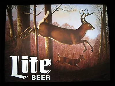 NEW VTG 1990's MILLER LITE BEER DEER HUNT IN MOTION HUNTING BAR LIGHT PUB SIGN $ • $777.77