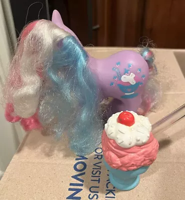 My Little Pony G1 Soda Sippin’ Ponies Strawberry Scoops W/ Ice Cream Works • $170